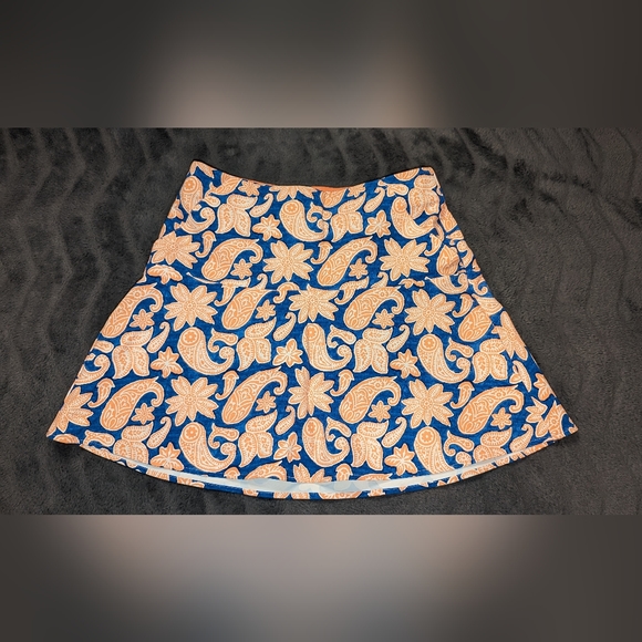 Polo Ralph Lauren Pants - NEW Polo Golf Ralph Lauren Flounced Skort Skirt Blue Orange Paisley Womens small